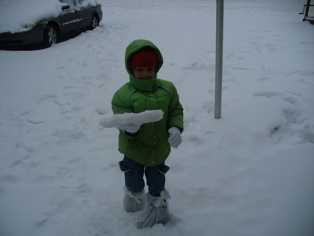 Alyson picking up snow