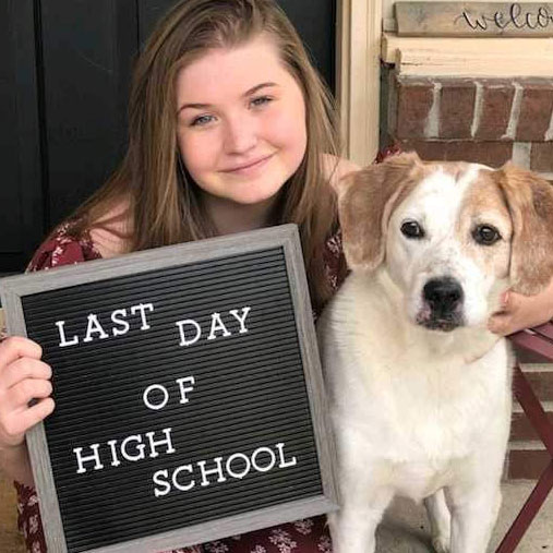Aly on her last day of high school. Her graduation ceremony is a month from now.