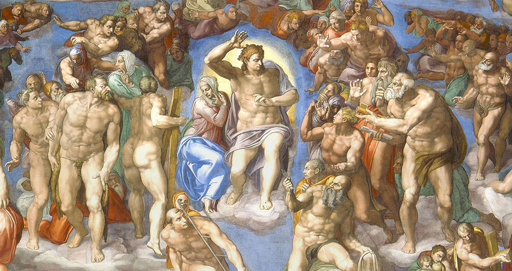 Michelangelo's Last Judgment, which includes imagery from the book of Revelation.
