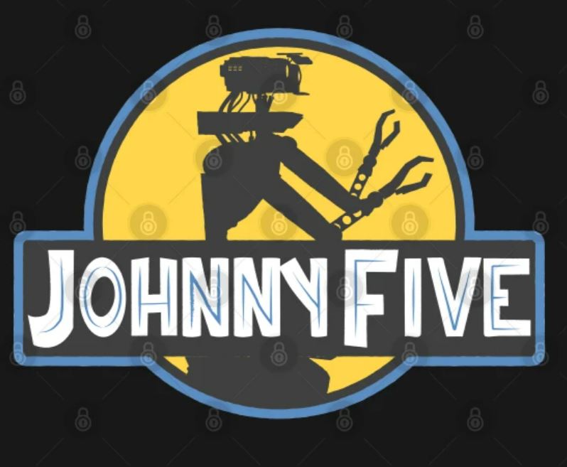 Johnny Five T-shirt from 1986 movie Short Circuit. Available on TeePublic.com.