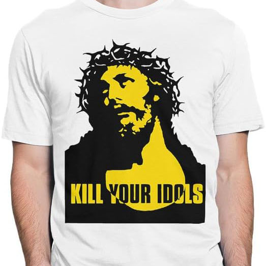 Kill Your Idols t-shirt worn by both 90s church youth group kids and Axl Rose - probably for different purposes.